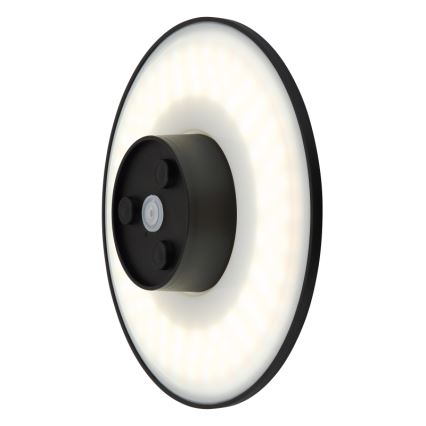 Globo - Udendørs LED væglampe LED/15W/230V 3000/4000/6000K diameter 25,2 cm IP44 sort