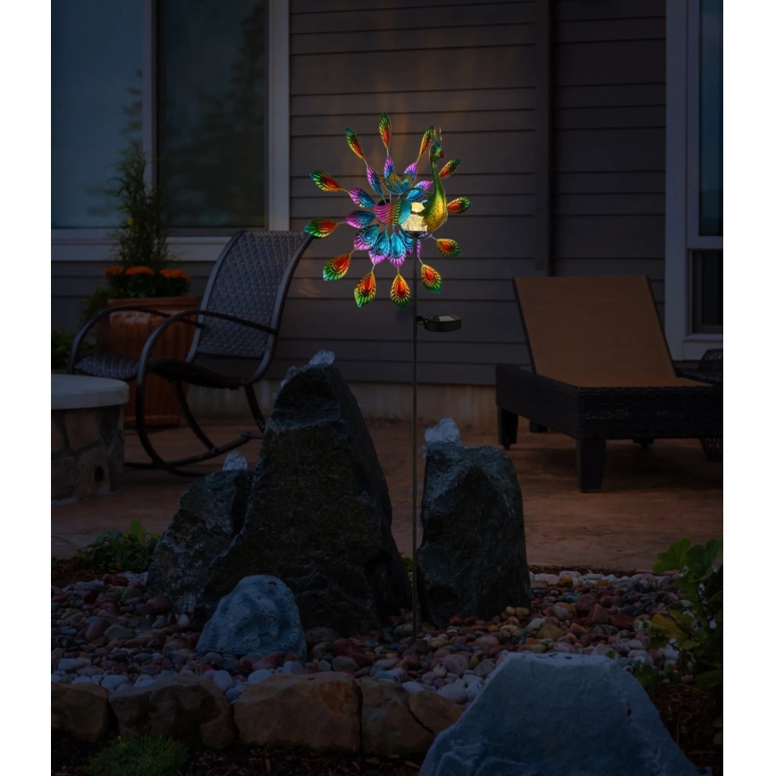 Globo - Soldrevet LED dekoration LED/0,06W/3V IP44 påfugl
