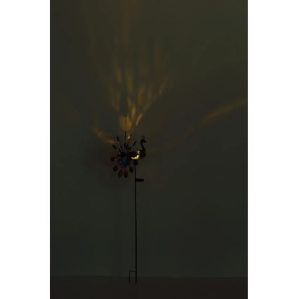 Globo - Soldrevet LED dekoration LED/0,06W/3V IP44 påfugl
