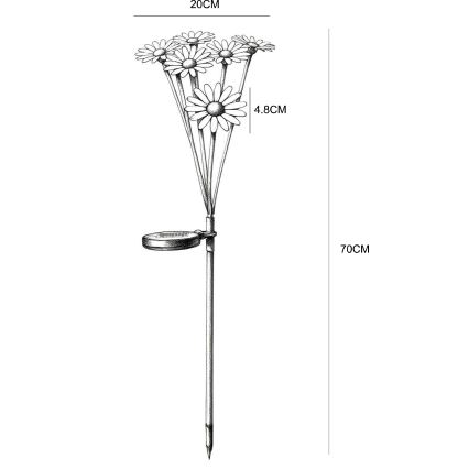 Globo - LED-solcellelampe 6xLED/3V IP44 600 mAh blomstformet