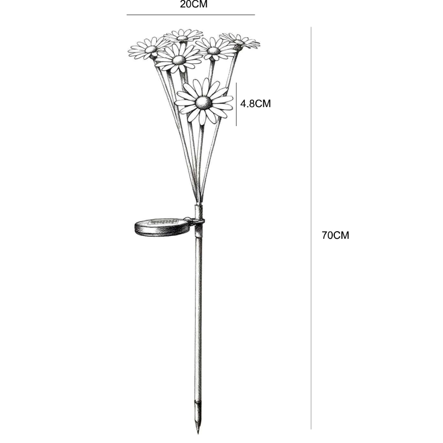Globo - LED-solcellelampe 6xLED/3V IP44 600 mAh blomstformet