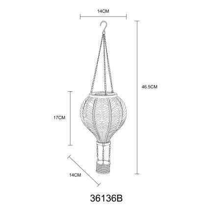 Globo - Soldrevet pendeldekoration 20xLED/0,5W/3V IP44 flyvende ballon