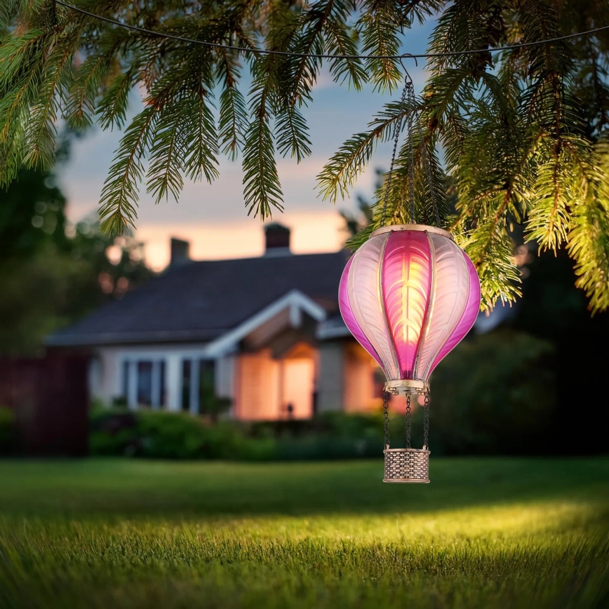Globo - Soldrevet LED pendeldekoration 20xLED/0,5W/3V IP44 flyvende ballon