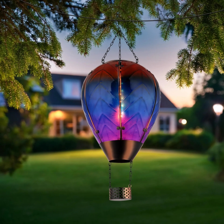Globo - LED Soldrevet pendeldekoration 24xLED/0,2W/3V IP44 Flyvende ballon
