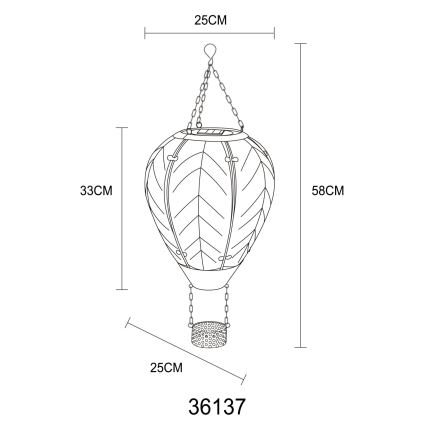 Globo - LED Soldrevet pendeldekoration 24xLED/0,2W/3V IP44 Flyvende ballon