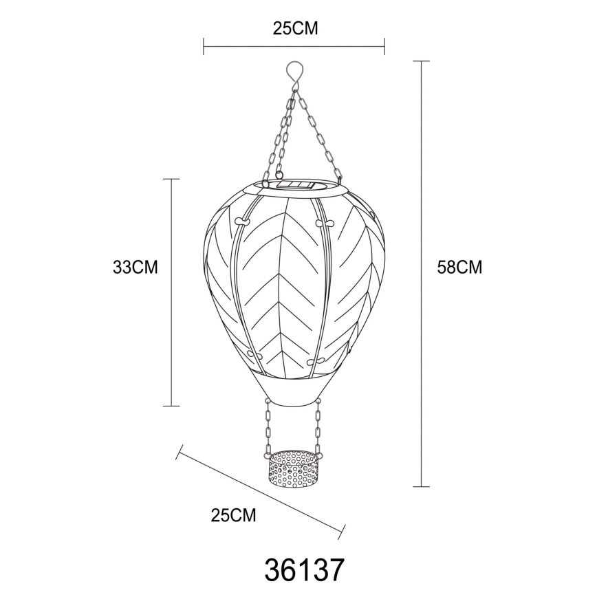 Globo - LED Soldrevet pendeldekoration 24xLED/0,2W/3V IP44 Flyvende ballon