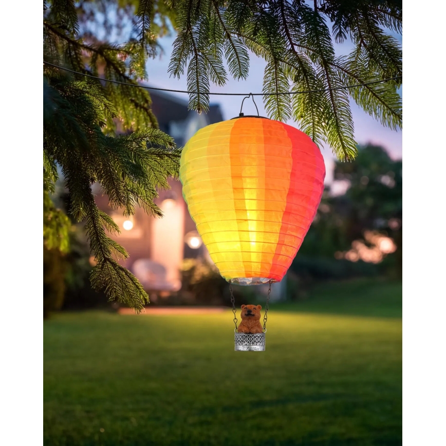 Globo - Soldrevet LED pendeldekoration 24xLED/0,06W/3V IP44 flyvende ballon