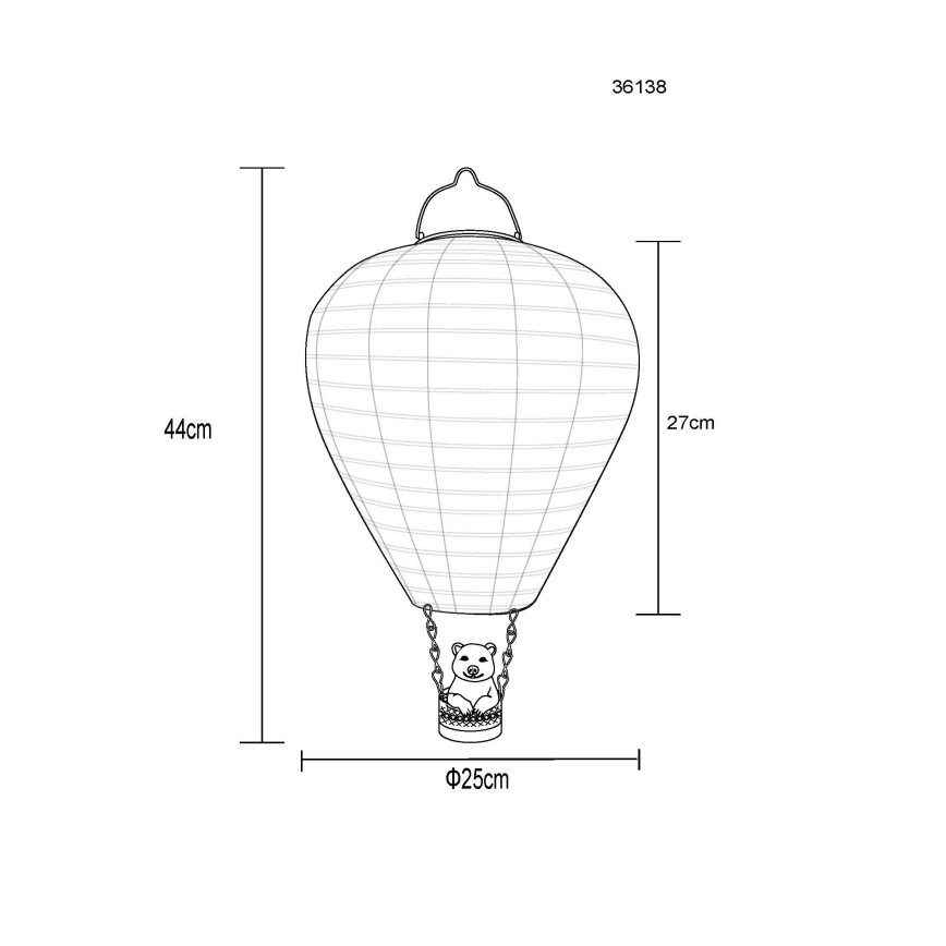 Globo - Soldrevet LED pendeldekoration 24xLED/0,06W/3V IP44 flyvende ballon