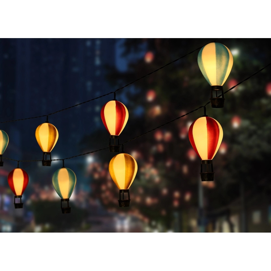 Globo - Soldrevet LED lyskæde 9xLED/0,06W/3V 390 cm IP44