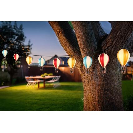 Globo - Soldrevet LED lyskæde 9xLED/0,06W/3V 390 cm IP44