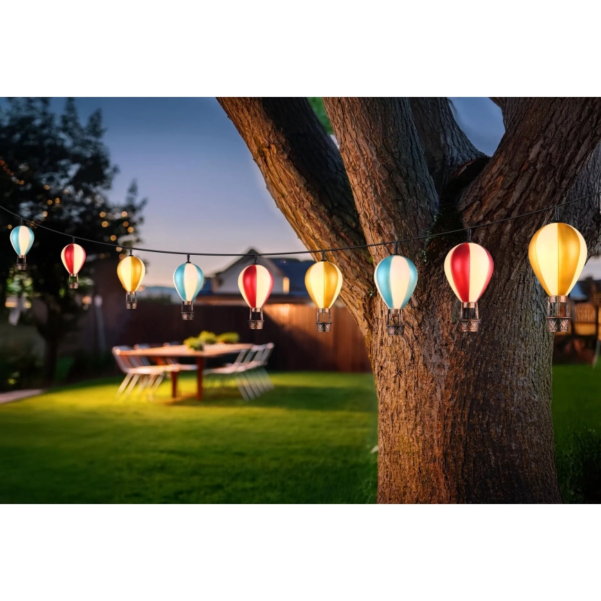 Globo - Soldrevet LED lyskæde 9xLED/0,06W/3V 390 cm IP44