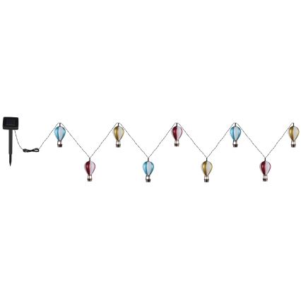 Globo - Soldrevet LED lyskæde 9xLED/0,06W/3V 390 cm IP44