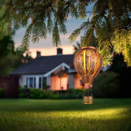 Globo - Soldrevet LED pendeldekoration 12xLED/0,02W/3V IP44 flyvende ballon