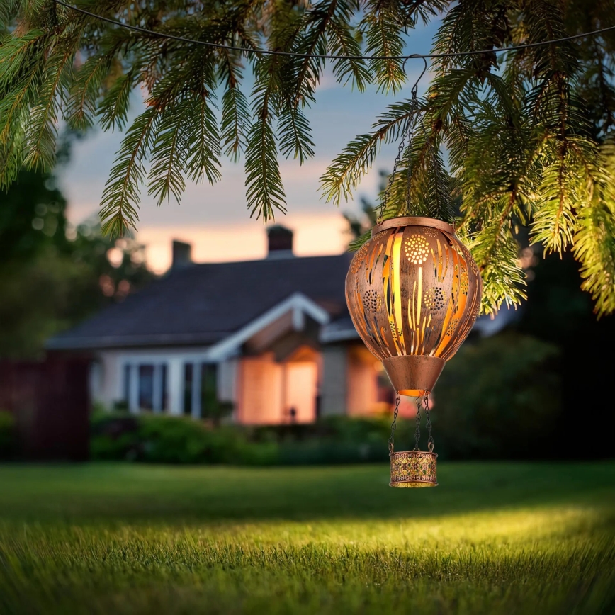 Globo - Soldrevet LED pendeldekoration 12xLED/0,02W/3V IP44 flyvende ballon