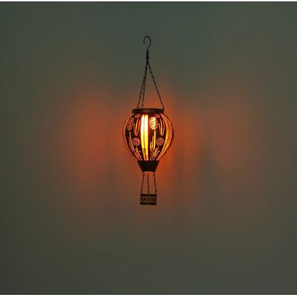 Globo - Soldrevet LED pendeldekoration 12xLED/0,02W/3V IP44 flyvende ballon