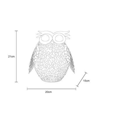 Globo - Soldrevet LED dekoration LED/0,06W/3V IP44 ugle