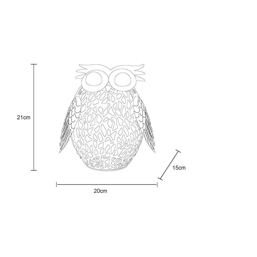 Globo - Soldrevet LED dekoration LED/0,06W/3V IP44 ugle