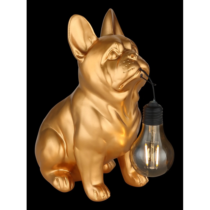 Globo - LED solcellelampe LED/3V IP44 300 mAh gylden hund