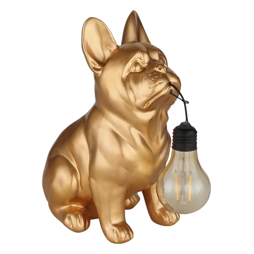 Globo - LED solcellelampe LED/3V IP44 300 mAh gylden hund
