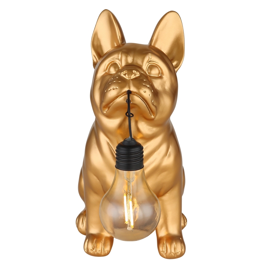 Globo - LED solcellelampe LED/3V IP44 300 mAh gylden hund