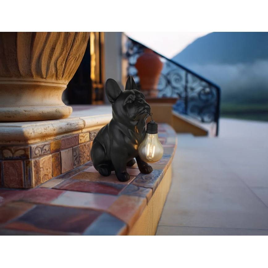 Globo - LED solcellelampe LED/3V IP44 300 mAh sort hund