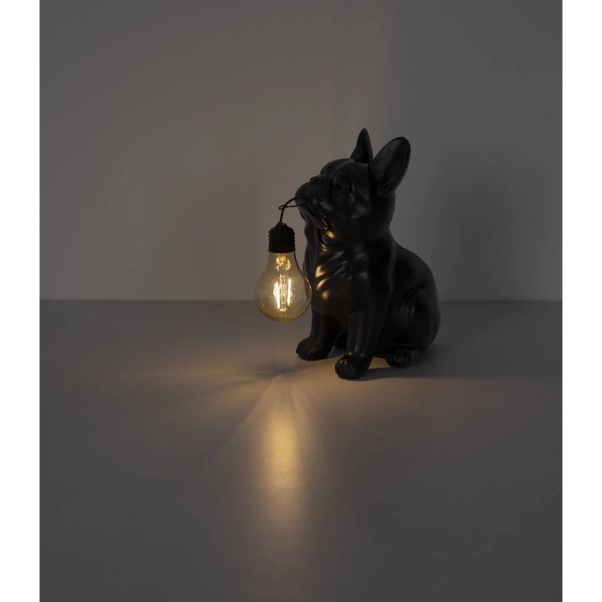 Globo - LED solcellelampe LED/3V IP44 300 mAh sort hund