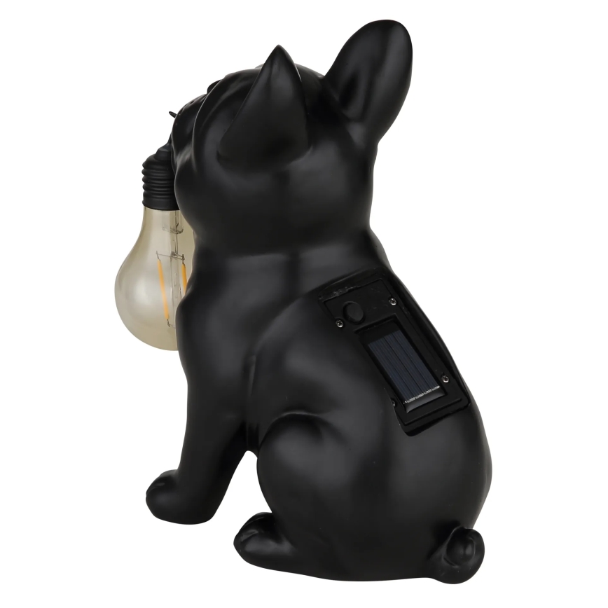 Globo - LED solcellelampe LED/3V IP44 300 mAh sort hund