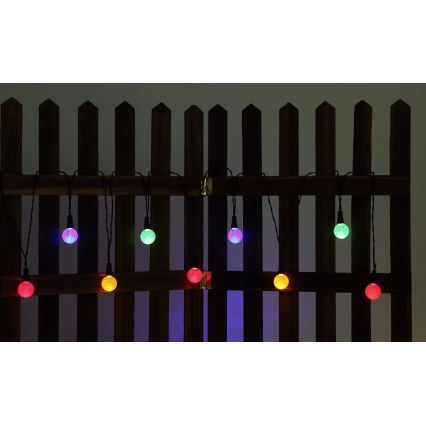 Globo - Soldrevet LED kæde m. RGB-farver 20xLED/0,06W/3V 770 cm IP44
