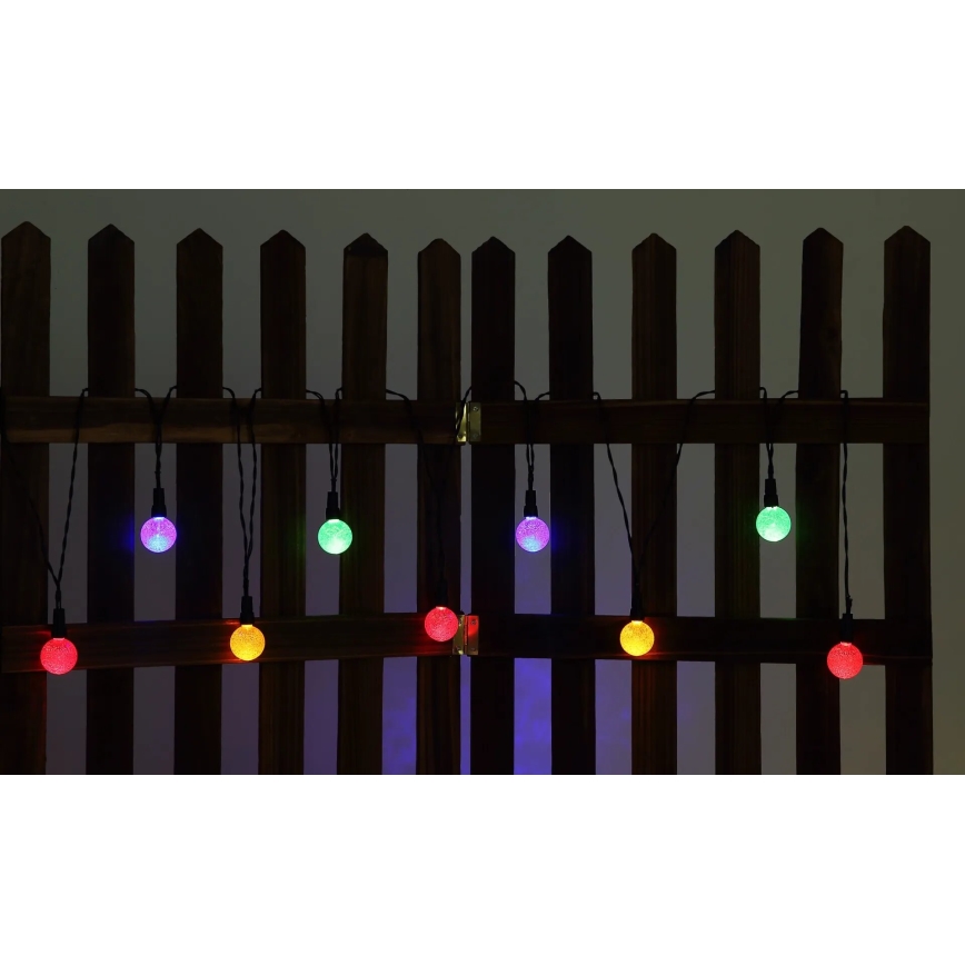 Globo - Soldrevet LED kæde m. RGB-farver 20xLED/0,06W/3V 770 cm IP44