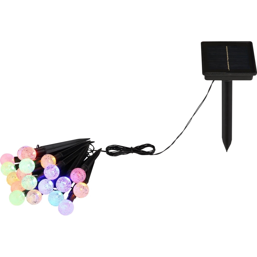 Globo - Soldrevet LED kæde m. RGB-farver 20xLED/0,06W/3V 770 cm IP44