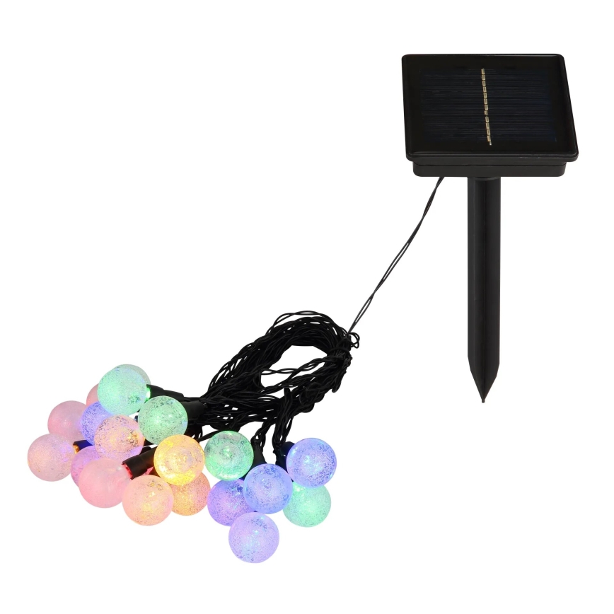 Globo - Soldrevet LED kæde m. RGB-farver 20xLED/0,06W/3V 770 cm IP44