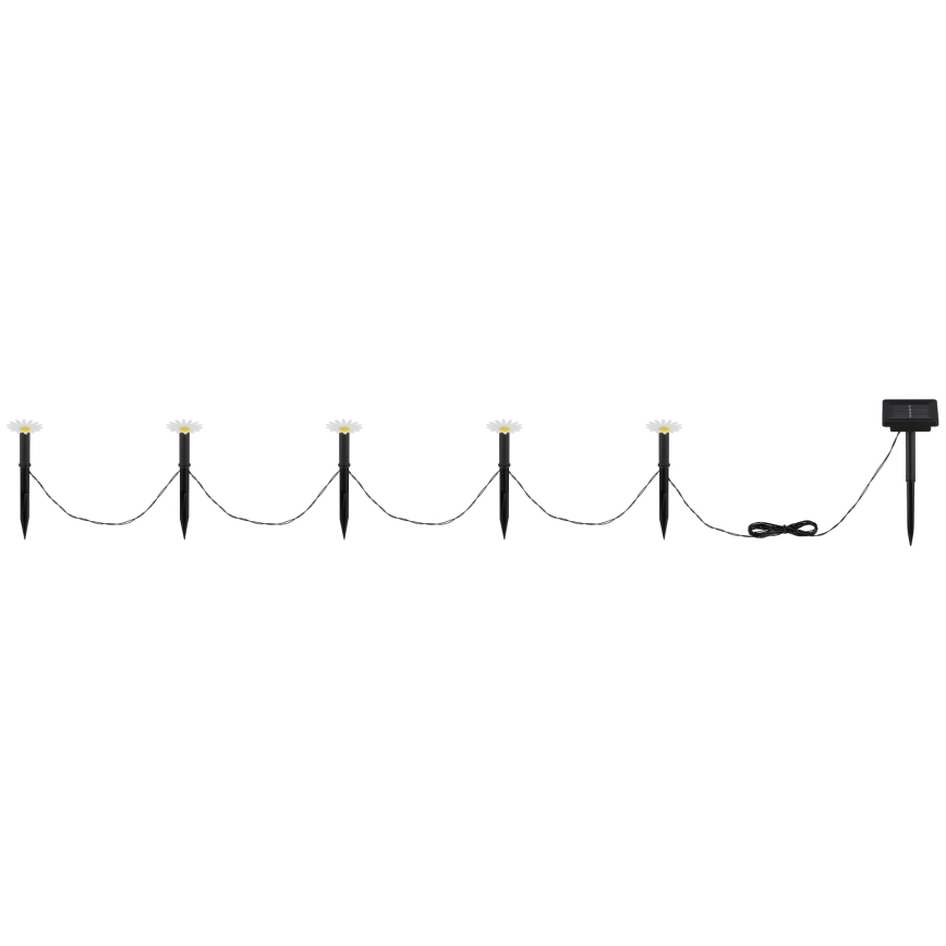 Globo - LED solcelledrevet lyskæde 5xLED/3V IP44 300 mAh 2,2 m blomsterformede