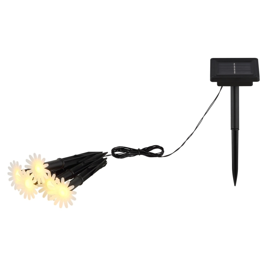 Globo - LED solcelledrevet lyskæde 5xLED/3V IP44 300 mAh 2,2 m blomsterformede