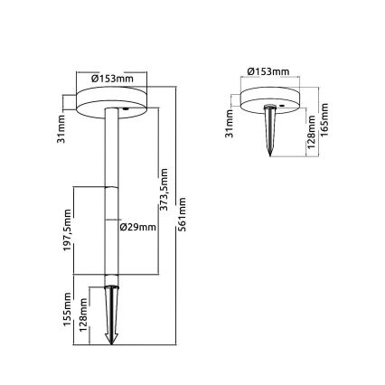 Globo - LED solcellelampe dæmpbar LED/0,2W/3,2V 3000K IP44