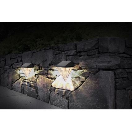 Globo - SÆT 2x Soldrevet LED væglampe LED/0,5W/3V IP44 600 mAh