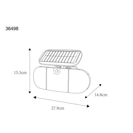 Globo - LED solcellelampe med sensor LED/3,7V IP44 2000 mAh
