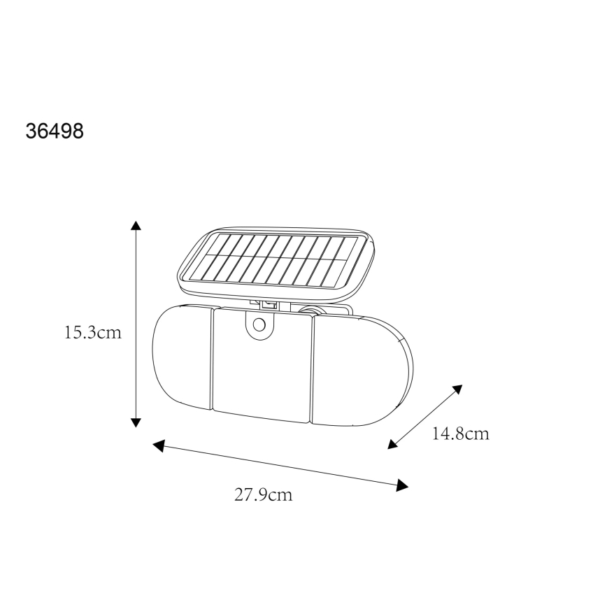 Globo - LED solcellelampe med sensor LED/3,7V IP44 2000 mAh