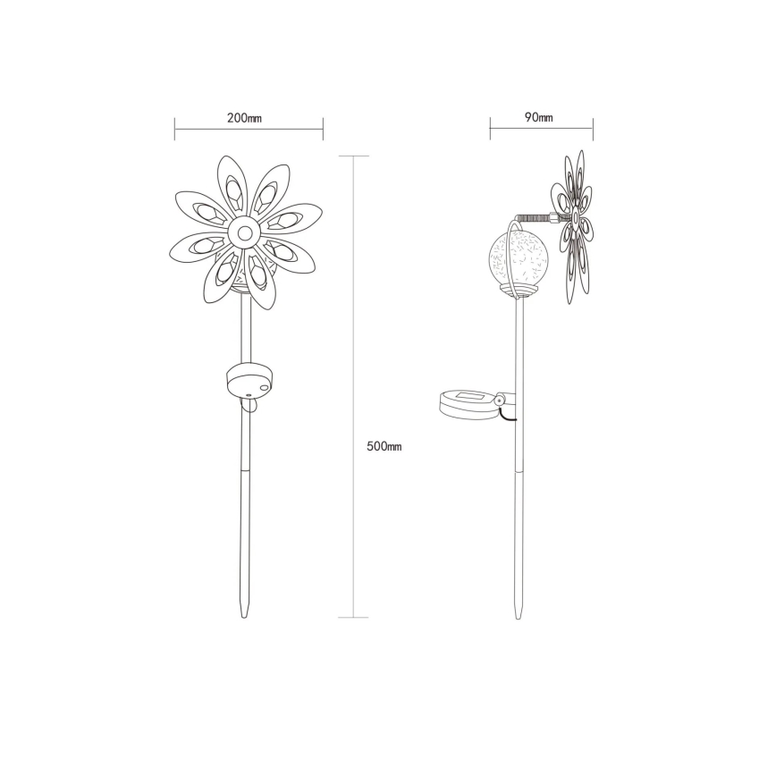 Globo - LED Soldrevet dekoration LED/0,02W/3V IP44