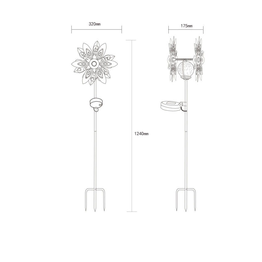 Globo - LED Soldrevet dekoration LED/0,02W/3V IP44