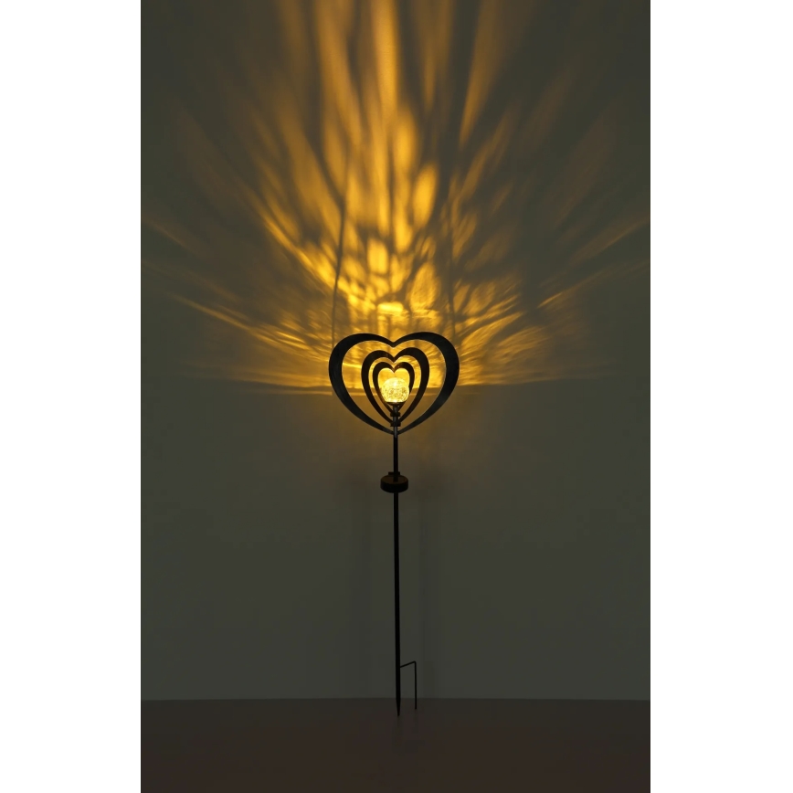 Globo - LED solcellelampe LED/3V IP44 300 mAh sølvhjerte
