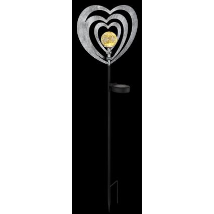 Globo - LED solcellelampe LED/3V IP44 300 mAh sølvhjerte