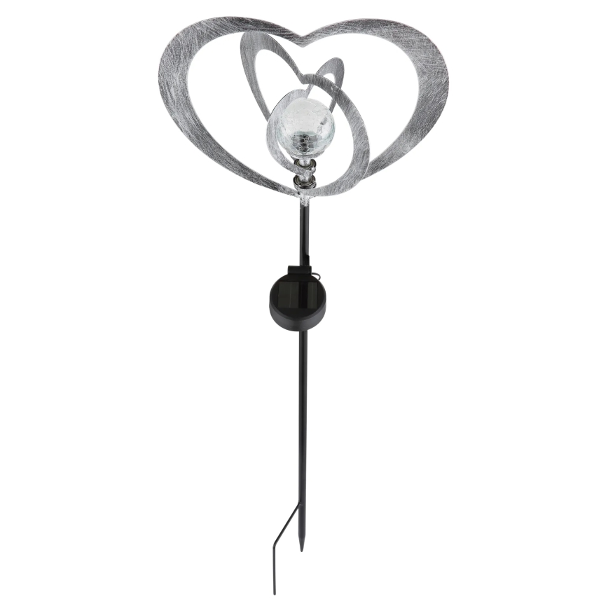 Globo - LED solcellelampe LED/3V IP44 300 mAh sølvhjerte