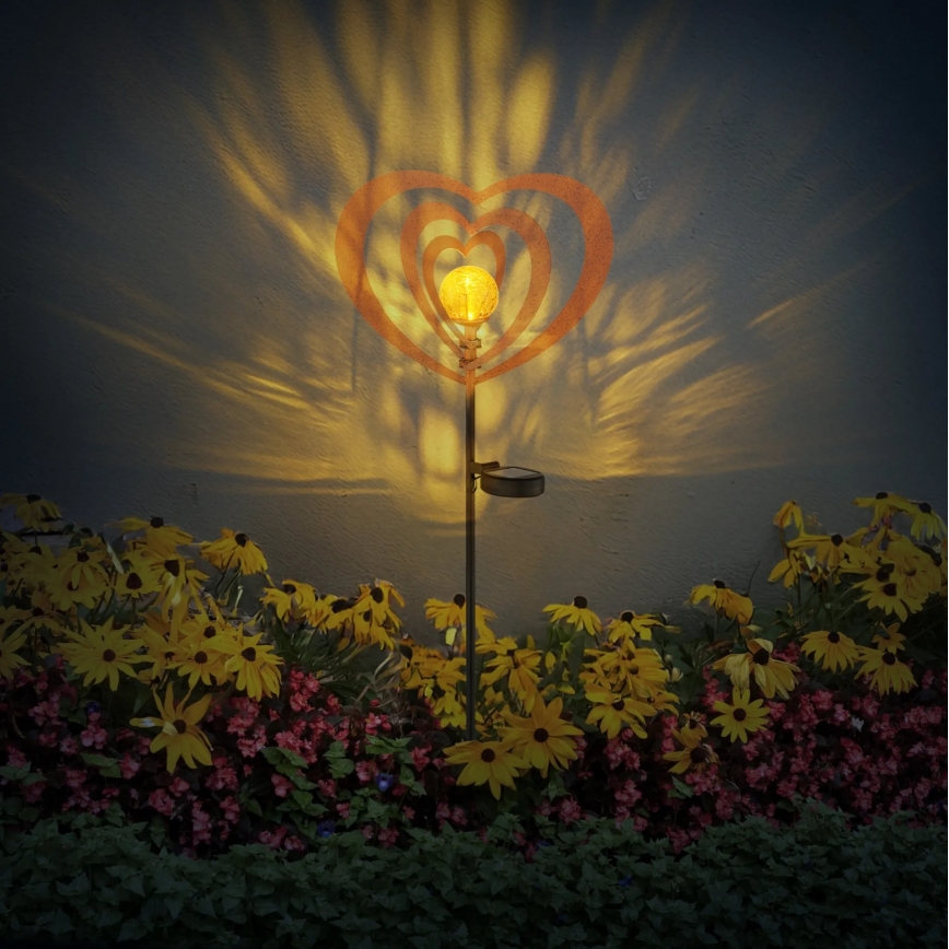 Globo - LED solcellelampe LED/3V IP44 300 mAh rustent hjerte