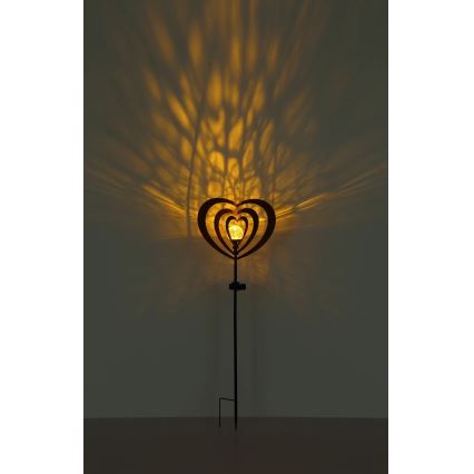 Globo - LED solcellelampe LED/3V IP44 300 mAh rustent hjerte