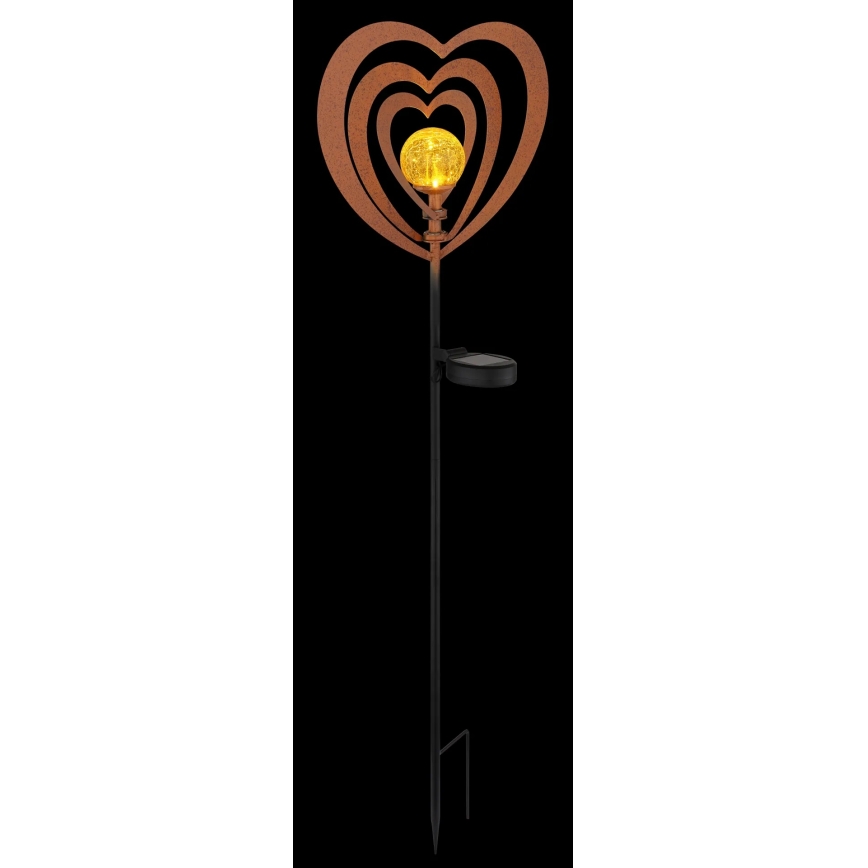 Globo - LED solcellelampe LED/3V IP44 300 mAh rustent hjerte