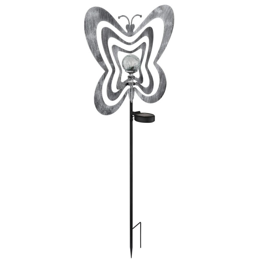 Globo - LED solarlampe LED/3V IP44 300 mAh sølv sommerfugl
