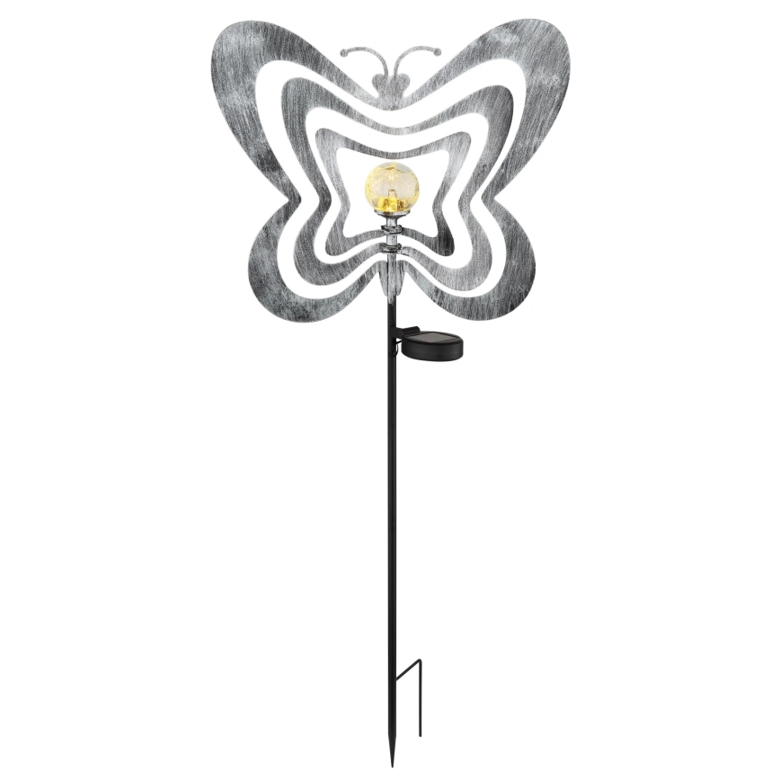 Globo - LED solarlampe LED/3V IP44 300 mAh sølv sommerfugl