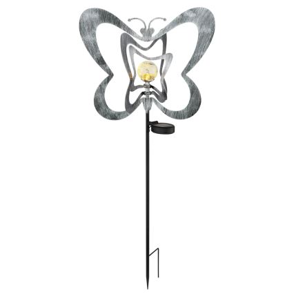 Globo - LED solarlampe LED/3V IP44 300 mAh sølv sommerfugl