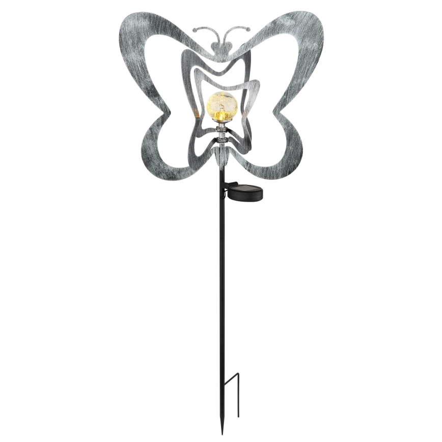 Globo - LED solarlampe LED/3V IP44 300 mAh sølv sommerfugl