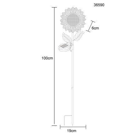 Globo - LED solcellelampe 200xLED/3V IP44 600 mAh blomstformet
